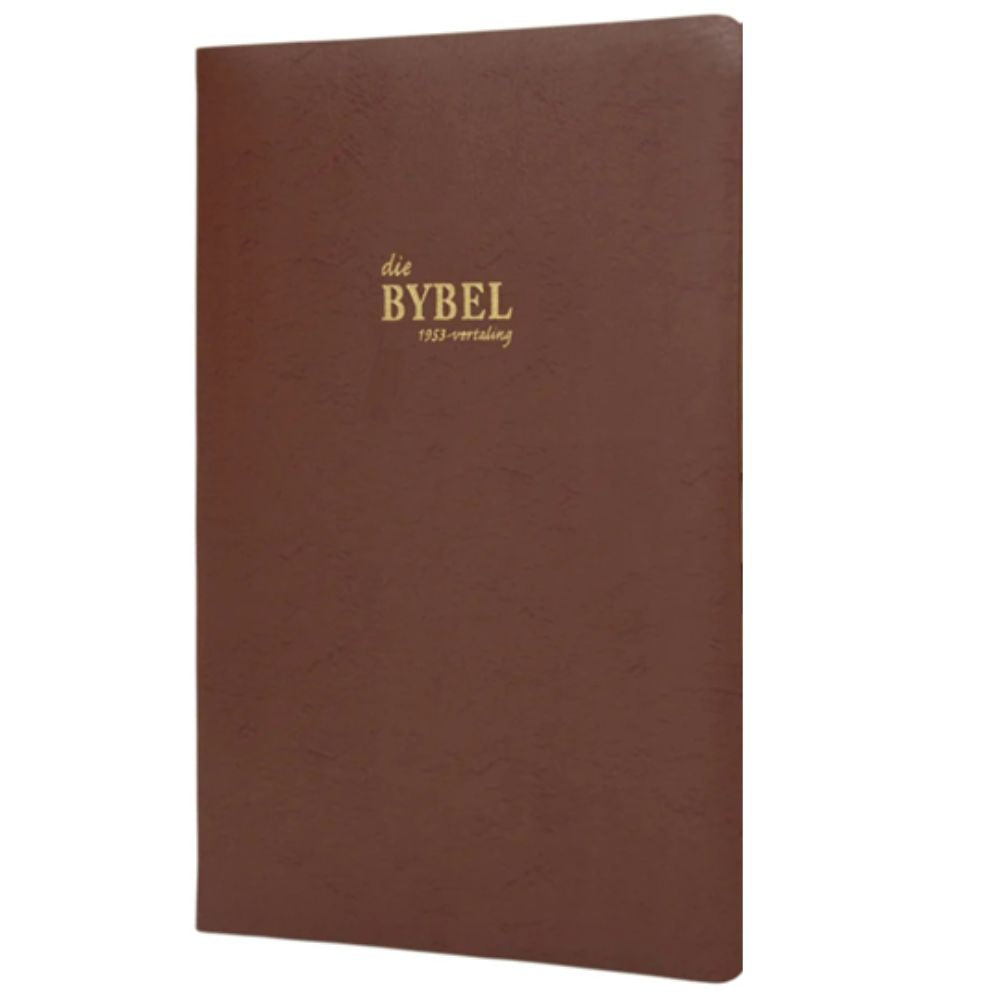 AFRIKAANS 1953 volledige Bybel, Mediumgrootte,Donkerbruin leeromslag