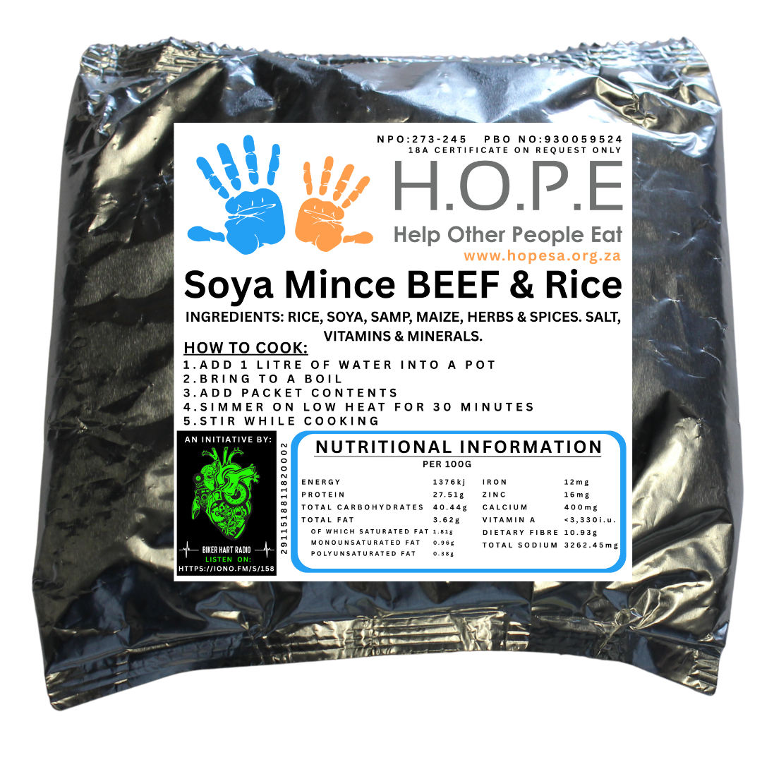 BikerHart H.O.P.E 4 (1KG) Serve 20 (Soya Mince BEEF & Rice)