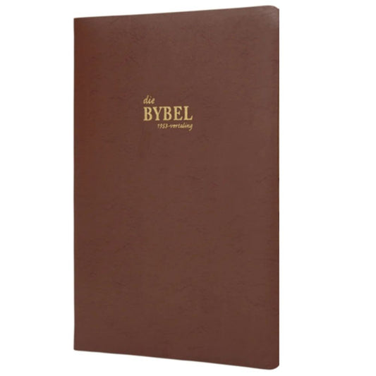AFRIKAANS 1953 volledige Bybel, Mediumgrootte,Donkerbruin leeromslag