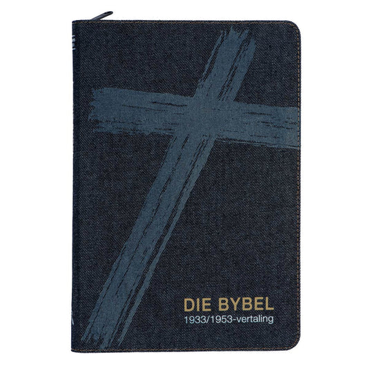 AFRIKAANS 1933/1953 volledige Bybel, Mediumgrootte, Denimomslag