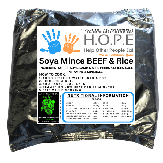 BikerHart H.O.P.E 2  (250g) Serve 5 (Soya Mince BEEF & Rice)